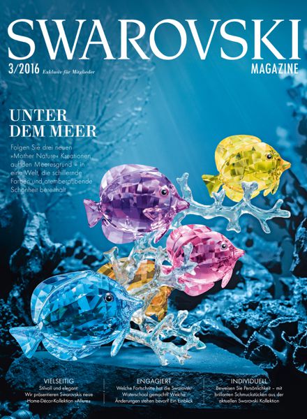 'Unter dem Meer'- für das SWAROVSKI Magazin setzt Set Designer Alexander WUCHTERL c/o LES ARTISTS die neuen 'Mother Nature' Kreationen 3 Mal in Szene