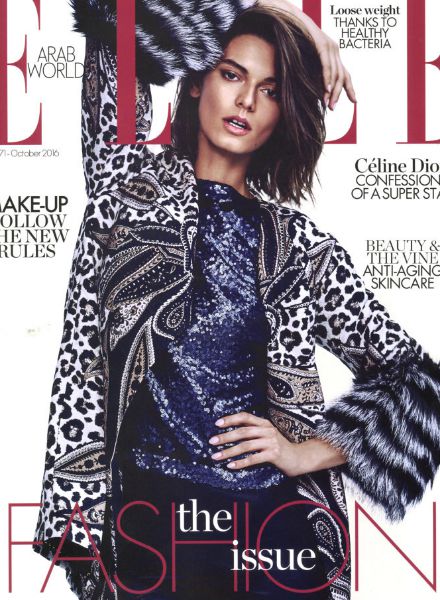 'Mix & Match'. model Klaudia Z c/o EAST WEST MODELS in the title spread in ELLE ARAB WORLD