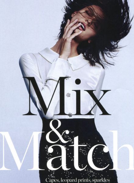 'Mix & Match'. model Klaudia Z c/o EAST WEST MODELS in the title spread in ELLE ARAB WORLD