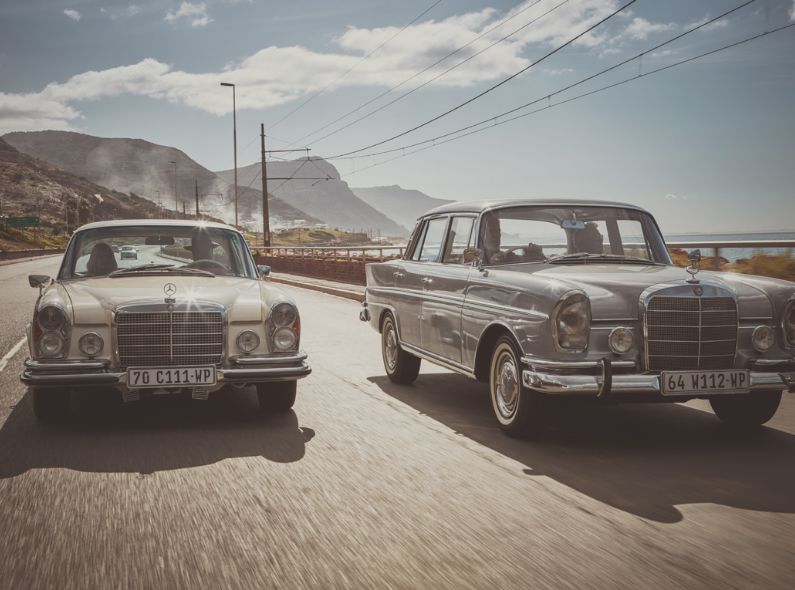 Vintage Rodatrip die Küste runter .... Juergen BERDEROW c/o KLAUS STIEGEMEYER fotografiert für das MERCEDES BENZ CLASSIC Magazin