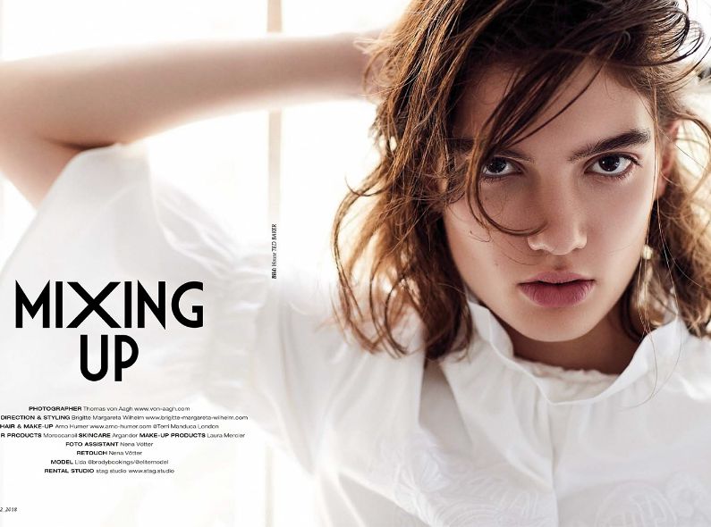'Mixing Up' – COCOON magazine cover spread with LIDA FREUDENREICH c/o BRODYBOOKINGS