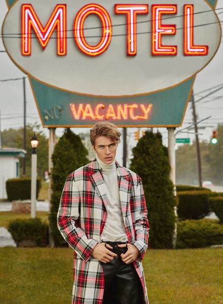 Top male model Lucky Blue Smith all for yourself in a motel - coming to you in VOGUE Man Arabia – with post production by RETOUCHED STUDIOS Hamburg and photos by Ben LAMBERTY c/o KLAUS STIEGEMEYER; styling: DaVian Lain.
