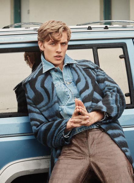 Top male model Lucky Blue Smith all for yourself in a motel - coming to you in VOGUE Man Arabia – with post production by RETOUCHED STUDIOS Hamburg and photos by Ben LAMBERTY c/o KLAUS STIEGEMEYER; styling: DaVian Lain.