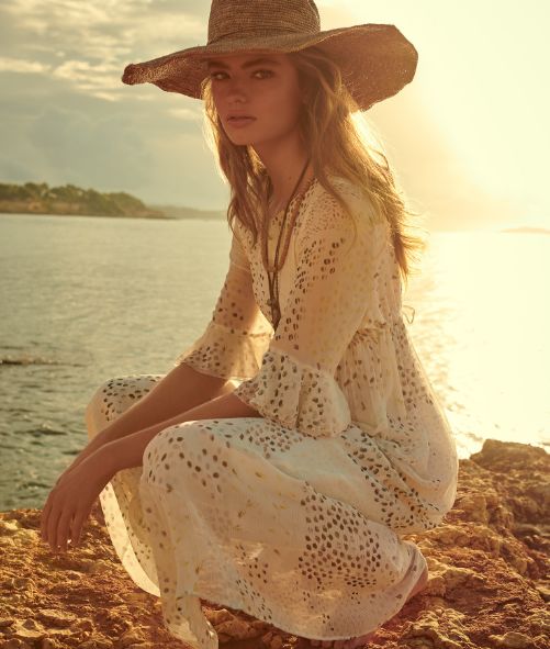 Model Anna Mila Guyenz in the HEMISPHERE CASHMERE S/S '19 campaign – photographed in Ibiza by Andreas ORTNER