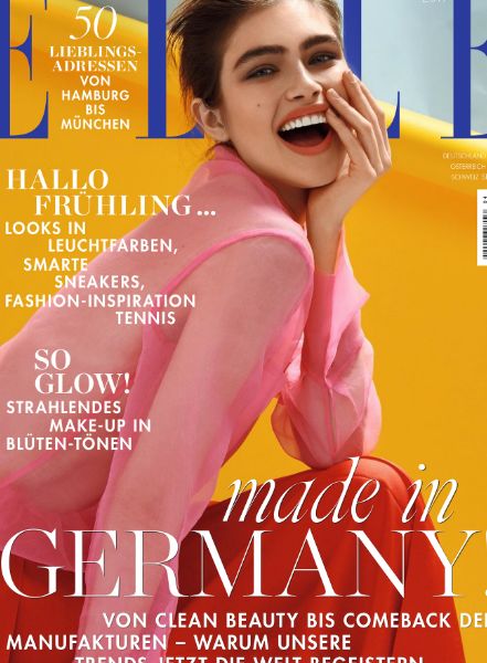 Model Nasty Zakharova in the cover story of German ELLE, photographed in Berlin by Andreas ORTNER
