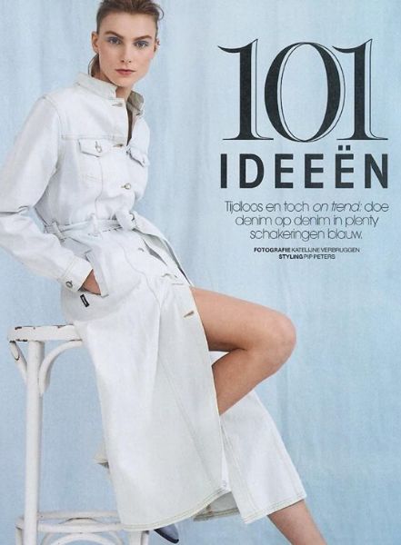 '101 IDEEEN' - Model Sofie BUYSE c/o VIVA MODELS Berlin in der XXL-Denim-Strecke der MARIE CLAIRE NL April 19, Fotos Katelijne Verbruggen