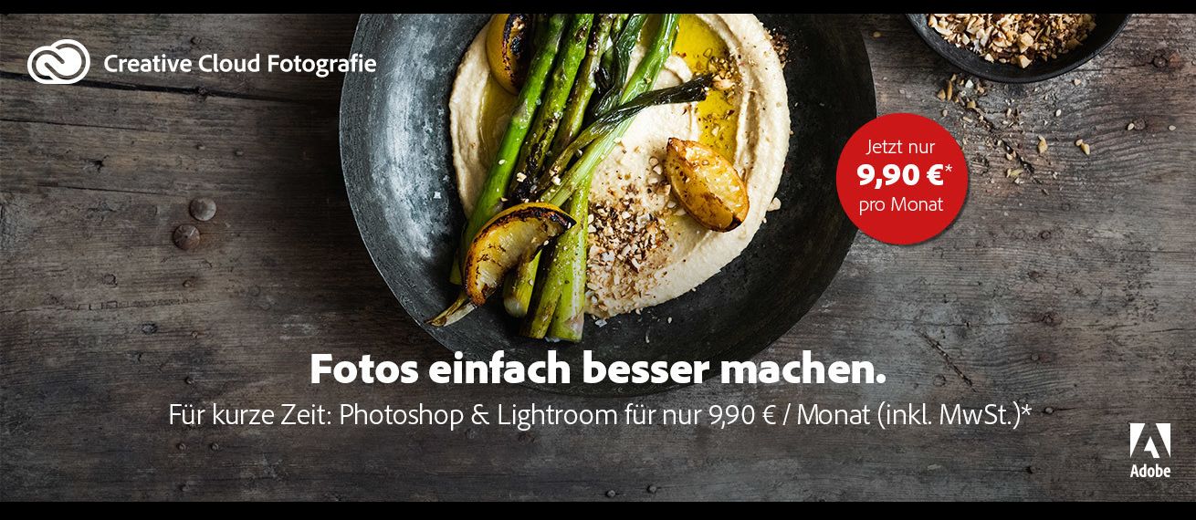 Yummy photos – with Photoshop and Lightroom, Adobe Stock offers you a CREATIVE CLOUD PHOTO SUBSCRIPTION at an unbeatable price