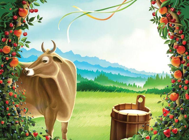 An illustration by Vali PETRIDEAN c/o VISUALEYES ARTISTS for dairy product manufacturer NAPOLACT, a main brand of Dutch company FrieslandCampina and one of the largest in Romania