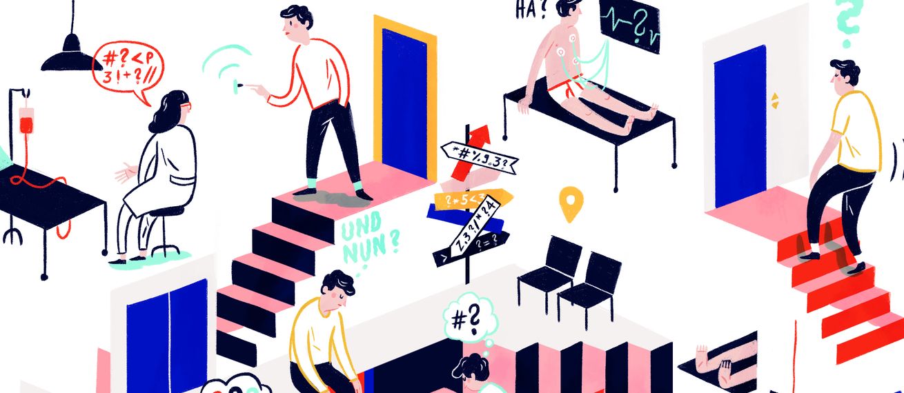 Veronika KIENEKE c/o VISUALEYES ARTISTS illustrates for the magazine of University Hospital Zurich on an article about the place for patients without a diagnosis
