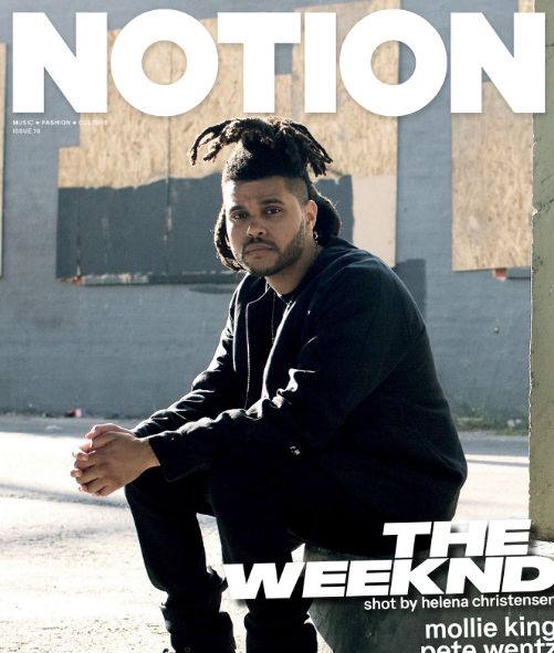 Helena CHRISTENSEN c/o VISUALEYES ARTISTS portraitiert den an und für sich medienscheuen Musiker THE WEEKND (#1-Album: Beauty Behind the Madness) für die 70te Ausgabe des NOTION Magazins Ende 2018