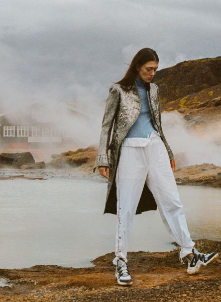 Damien Krisl photographs the beauty of Iceland's natural landscape with young Parisian model Maeva Marshall for SLIMI MAGAZINE