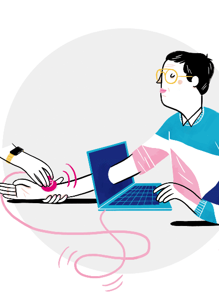 Illustrationen für EAMSP Informationskampagne zur Digitalisierung im deutschen Gesundheitswesen (Agentur Denkwerk) und KIPLING BAGS von VERONIKA KIENEKE c/o VISUALEYES ARTISTS