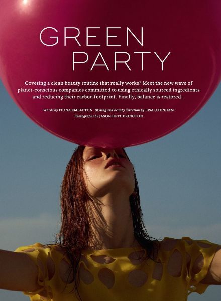 It's never too late for a 'GREEN PARTY' - Model Dani WITT c/o VIVA MODELS BERLIN in der MARIE CLAIRE UK Juli 2019, Fotos Jason Hetherington, Styling Lisa Oxenham