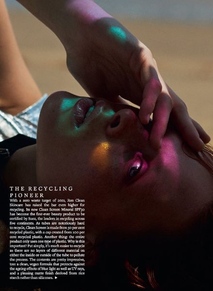 It's never too late for a 'GREEN PARTY' - Model Dani WITT c/o VIVA MODELS BERLIN in der MARIE CLAIRE UK Juli 2019, Fotos Jason Hetherington, Styling Lisa Oxenham
