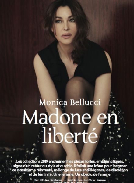 Monica Bellucci fashion special in MARIE CLAIRE, photographed by Jennifer Massaux and produced by Ariane de Siron c/o SMART at Park Hyatt Paris-Vendome