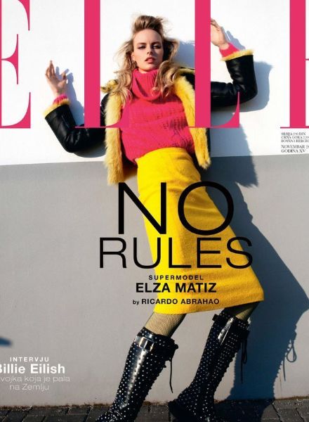 Dutch supermodel Elza MATIZ c/o LOUISA MODELS fancies ‘NO RULES’, and was just photographed more beautiful than ever by Ricardo Abrann for the cover story in ELLE Serbia