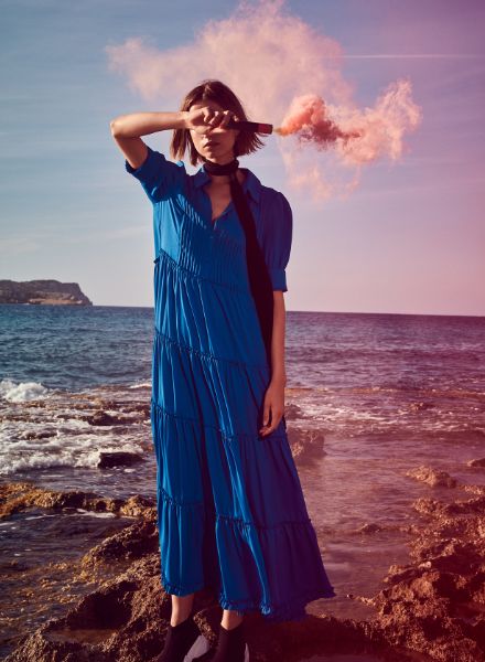 Die schöne Niederländerin Cato van EE in der LAUREL FS 2020 Kampagne, fotografiert von ANDREAS ORTNER auf Ibiza