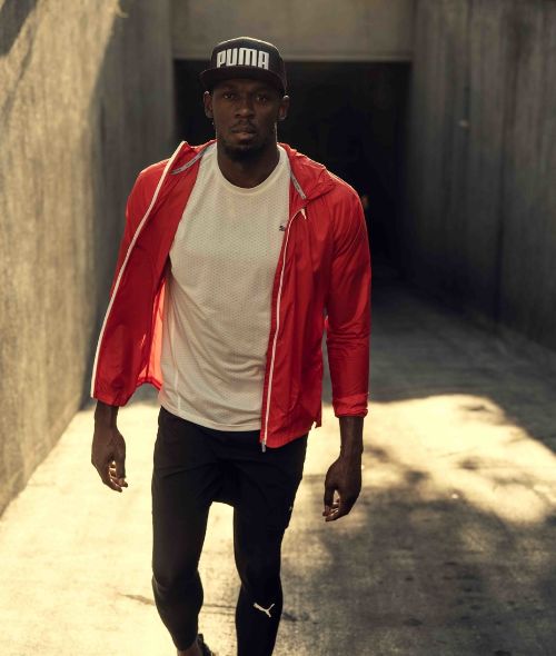 PUMA mit Supersprinter Usain Bolt, fotografiert von JON JOHNSON c/o ALYSSA PIZER MANAGEMENT in Los Angeles