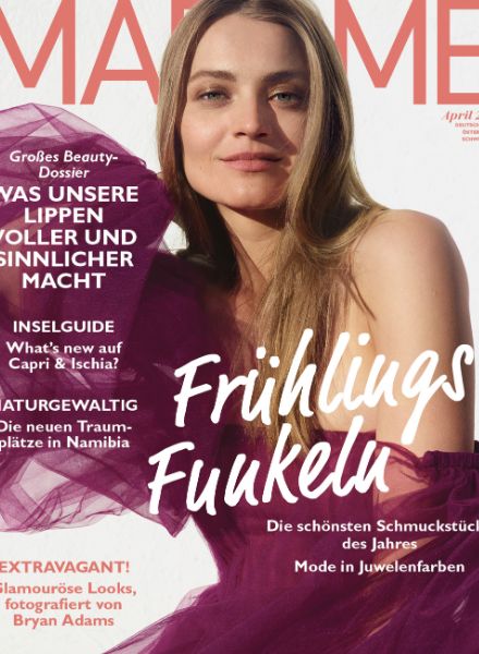 ‘Extravaganza’ - the stylish springtime sparkle for MADAME Germany snapped by Bryan Adams; at his side for the cover and editorial was make-up artist Thomas LORENZ c/o LES ARTISTS by Josef Stockinger