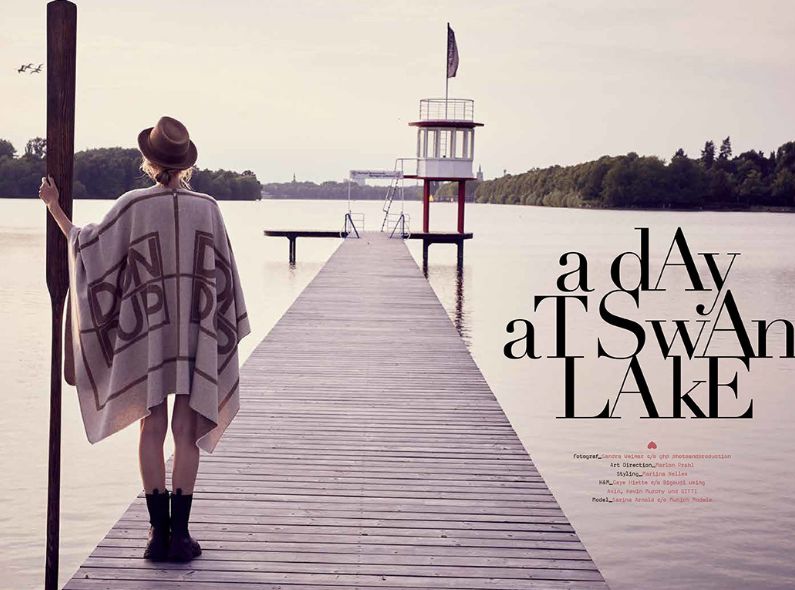 Sandra Weimar c/o GHP fotografiert 'A Day at Swan Lake' für das Mag GREEN LIFESTYLE - Hair & Makeup Gaye HIETTE c/o BIGOUDI