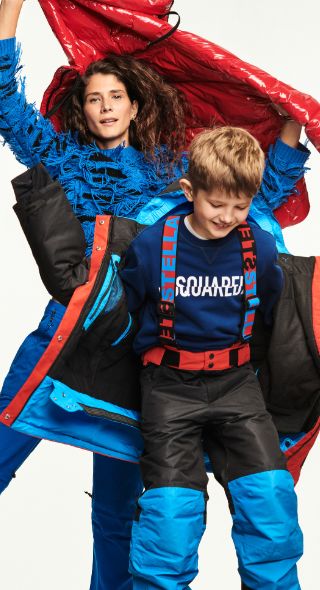 MAX VON TREU photographs for INSTYLE GERMANY with model and jewelry designer Dari Maximova and her two sweet children in the latest ski fashion at a studio in Berlin