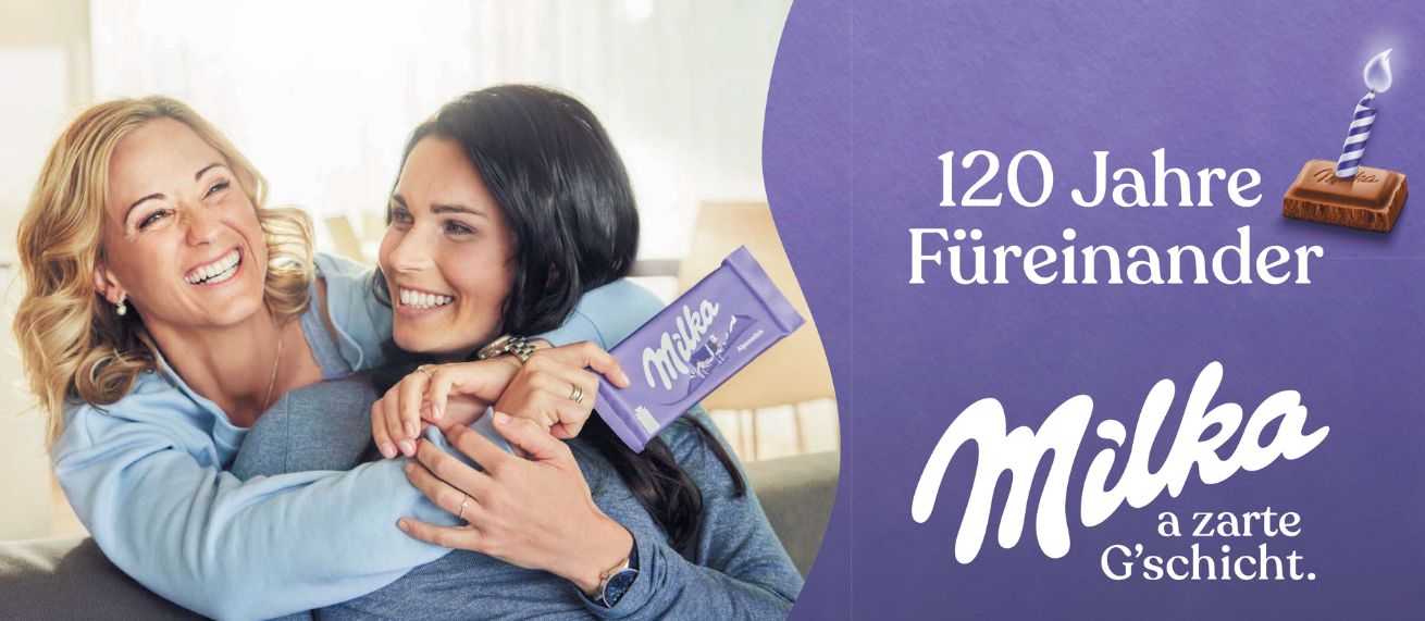 120 years of being there for one another! – thanks to popular demand, MILKA Chocolate is celebrating its 120th Anniversary with styling by Florian OPPITZ C/O MAKING OF and a big contest : Chocolate lovers can send in their wishes to make others happy