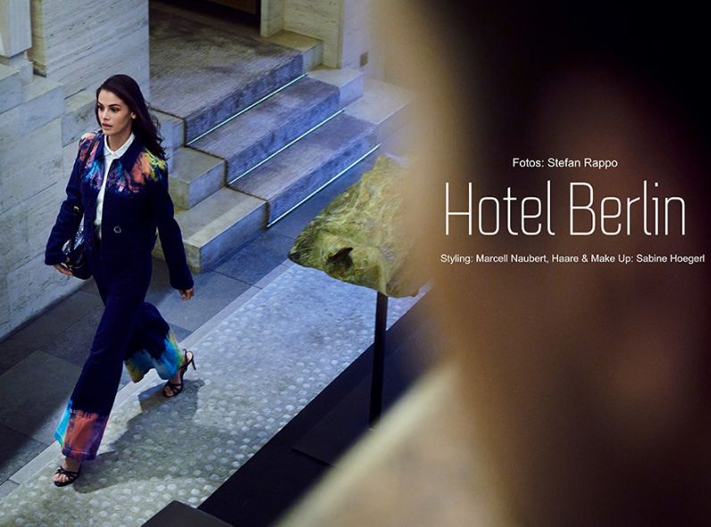 Stefan Rappo photographs ‘Hotel Berlin’ for MAX Online featuring actress Lisa Tomaschewsky and male model Yulef Bopp - styling by Marcell NAUBERT c/o BIGOUDI