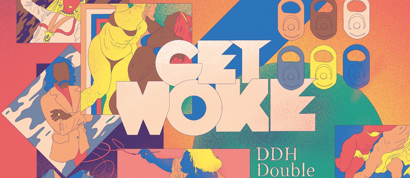 'Get Woke - DDH DNEIPA' beer packaging by illustrator Paul Grabowski c/o WILDFOX RUNNING for Yankee+Kraut