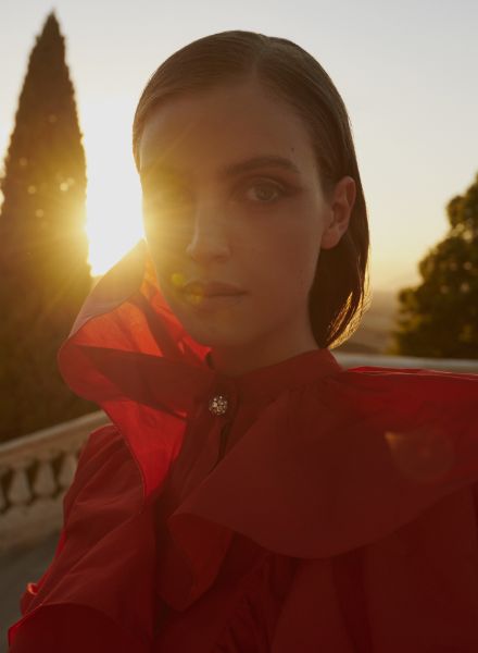Fashion trend RED – fashion photographer ANDREAS ORTNER and Fashion Director of ELLE Germany Pia Leonie Knoll stage the color red for the ELLE Germany September issue 2021