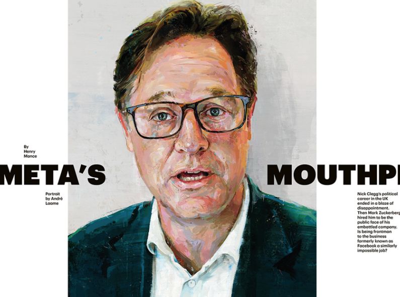 André LAAME c/o SEPIA portraitiert Ex-UK-Politiker und jetzigen META Kommunikationschef Nick Clegg für das FT WEEKEND Magazin zum Thema 'Impossible Jobs'