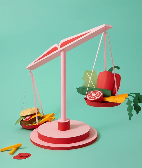 A cover and two inside motifs on the topic of ‘Healthy Nutrition’ for PTA Woman – paperart, styling and photography by Maren SCHABHÜSER c/o DOUBLE T PHOTOGRAPHERS