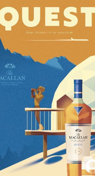 MACALLAN Whisky Quest Collection – Mads BERG c/o AGENT MOLLY & CO illustrates campaign and posters with vintage travel nostalgia