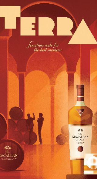 MACALLAN Whisky Quest Collection – Mads BERG c/o AGENT MOLLY & CO illustrates campaign and posters with vintage travel nostalgia