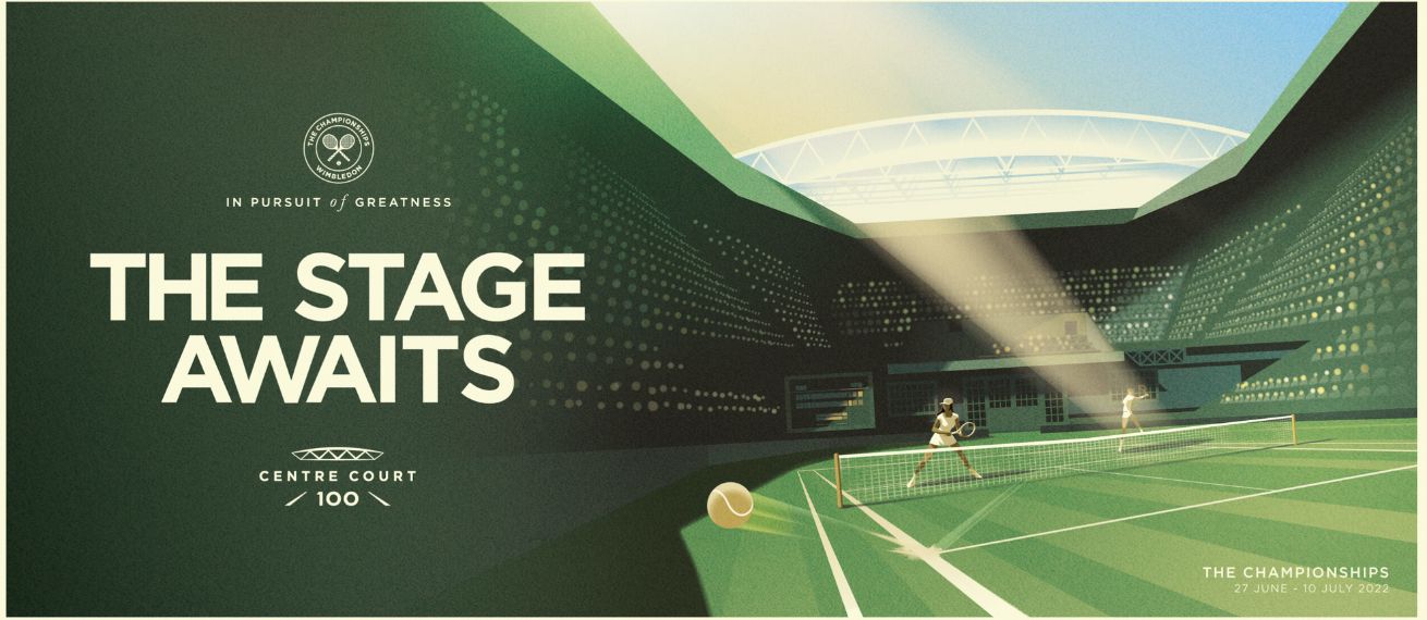 ‘The Stage Awaits’ – WIMBLEDON CHAMPIONSHIPS 2022 with vintage-inspired illustrations by Mads BERG c/o AGENT MOLLY & CO