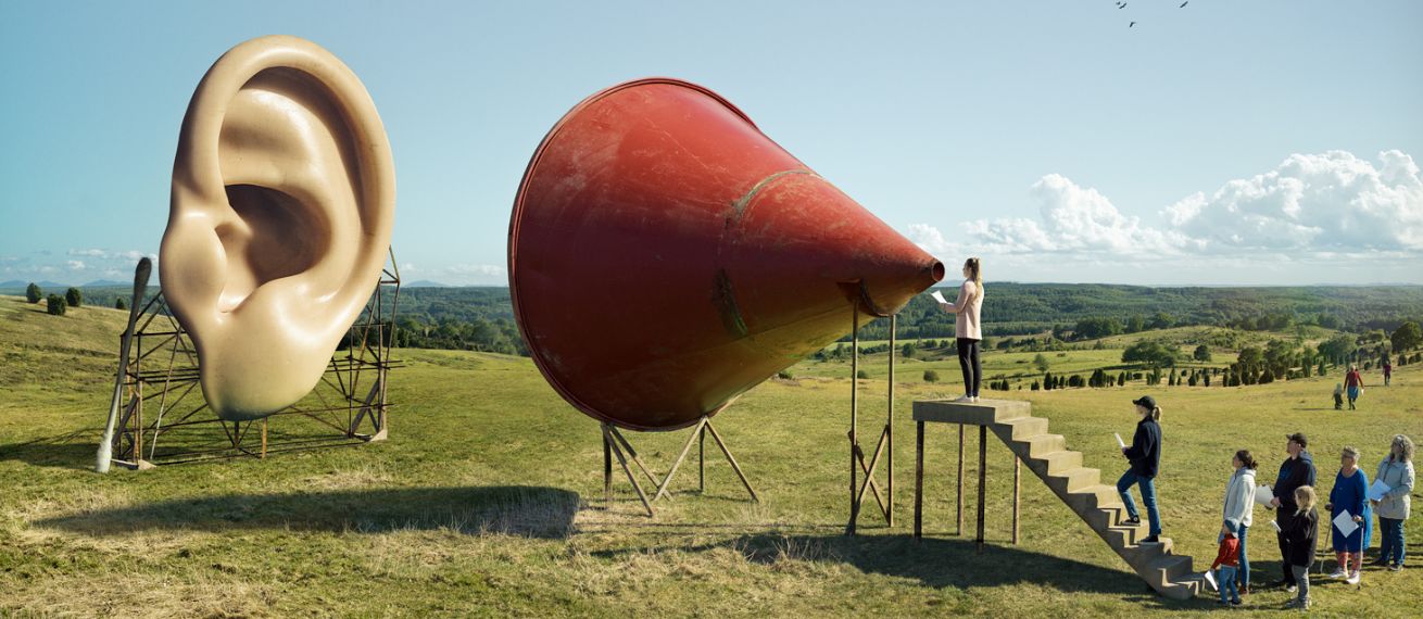 ‘Your Opinion is Important to Us’ & ‘A Marvel of Engineering’ – new surreal works by Erik JOHANSSON c/o AGENT MOLLY & CO on GoSee and at an outdoor exhibition in Baden