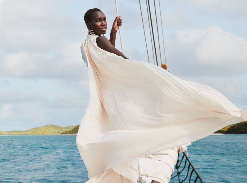 Nya GATBEL c/o LOUISA MODELS embarks on a great voyage for the BANANA REPUBLIC campaign – captured by photographer Richard Phibbs