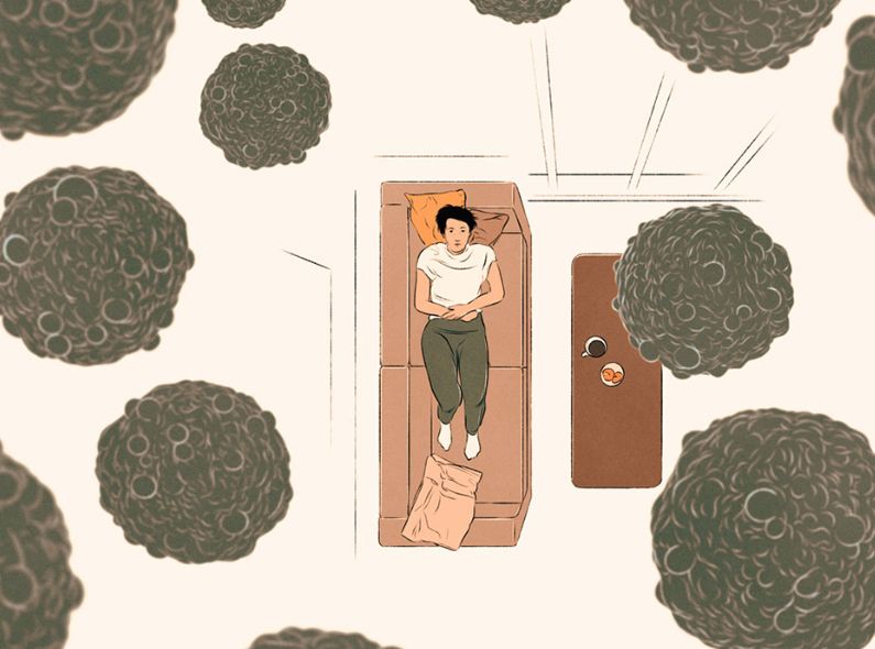 Cancer Survivors – the illustrated cover spread on living with cancer for the magazine EINBLICK by Isabel SELIGER c/o SEPIA