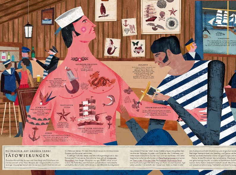 ‘By the Sea - The World of the Coast’ - an illustrated look & find book (Gerstenberg Publishing) with illustrations by Martin HAAKE c/o 2AGENTEN