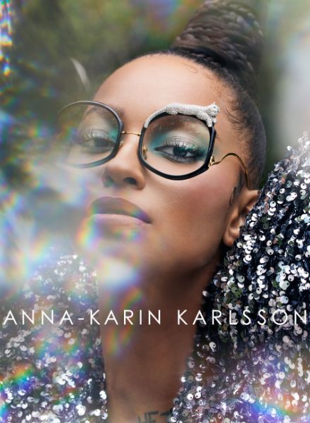 ANNA-KARIN KARLSSON Eyewear 2023 campaign - glamorously staged by photographer ASA TALLGARD