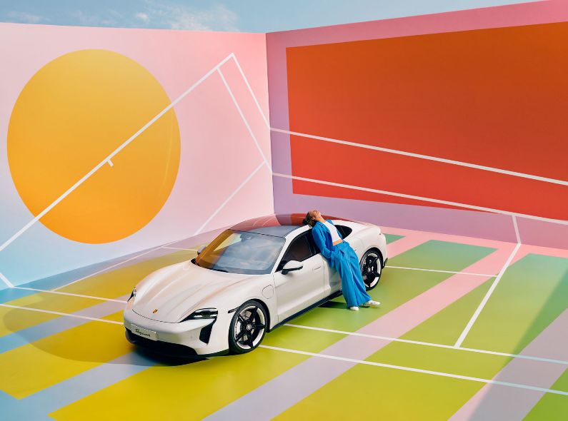 PAWEL FABJANSKI photographs the PORSCHE campaign with tennis star Iga Swiatek on commission for DDB Warsaw - ‘Dream in Full Color’