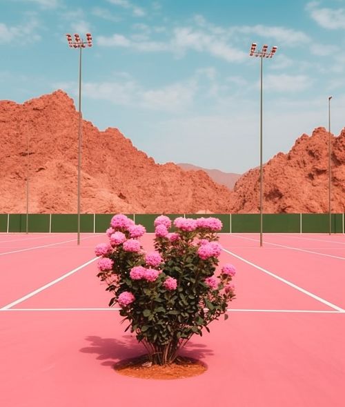‘Hidden Sports Grounds’ - photo-realistic landscapes in AI by Bernd OPITZ c/o NEUBAUERSCHWARZ