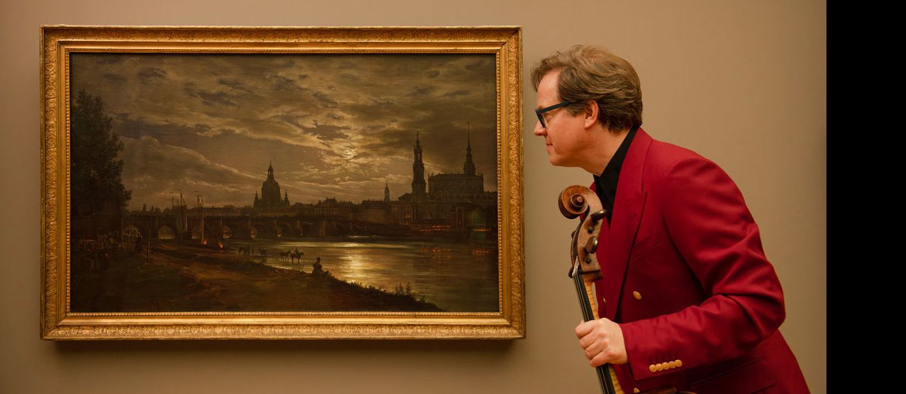 DRESDEN MUSIC FESTIVAL 2024 themed upon HORIZONS – Marco GROB c/o KRISTINA KORB photographs Artistic Director Jan Vogler in the ‘Old Masters Picture Gallery’ in Dresden