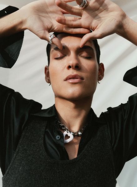 'Young Royals' star Omar Rudberg for VOGUE SCANDINAVIA in a portrait by Nina HOLMA c/o AGENT BAUER
