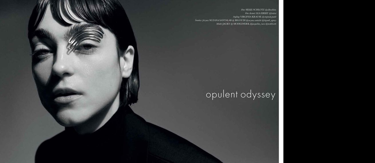 Silke Schlotz photographs ‘Opulent Odyssey’ for ELLE – with hair & makeup by Suzana SANTALAB c/o BIGOUDI
