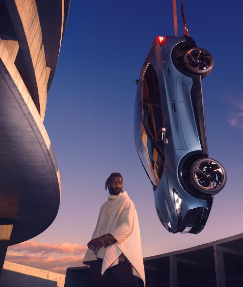 The CUPRA TAVASCAN campaign with a flying car staged in breathtaking heights by photographer team HE&ME here on GoSee