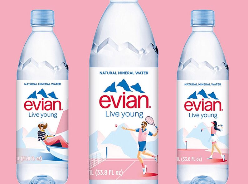 EVIAN 'Mountain of Youth Sport limited edition' - Label design by Pietari POSTI c/o 2AGENTEN