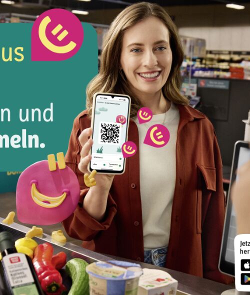 Einkaufen und sparen mit REWE - Katharina BOHM c/o KLAUS STIEGEMEYER fotografiert die REWE 'Bonus'-Kampagne
