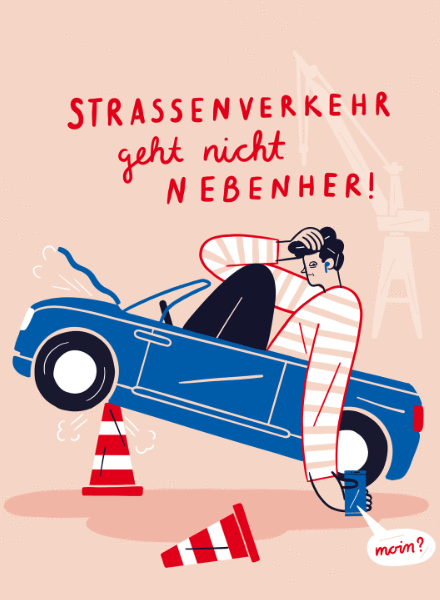 'Hamburg – Gib 8' - Veronika KIENEKE c/o VISUALEYES ARTISTS illustrierte die Kampagne der Stadt Hamburg zur Sensibilisierung für das richtige Verhalten im Straßenverkehr