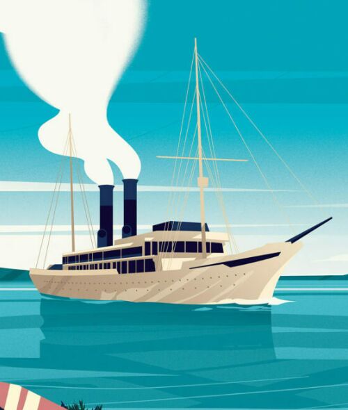 “The curious history of travel and epic adventures” - Tom Peake c/o MAKING PICTURES illustrated for Telegraph Media Group and travel operator Cox & Kings