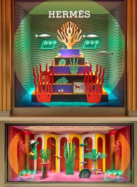 Ein Leuchtturm im Ozean der Fantasie - HERMÈS Hong Kong Schaufenster-Installation von Agostino Iacurci